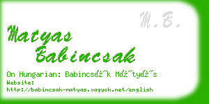 matyas babincsak business card